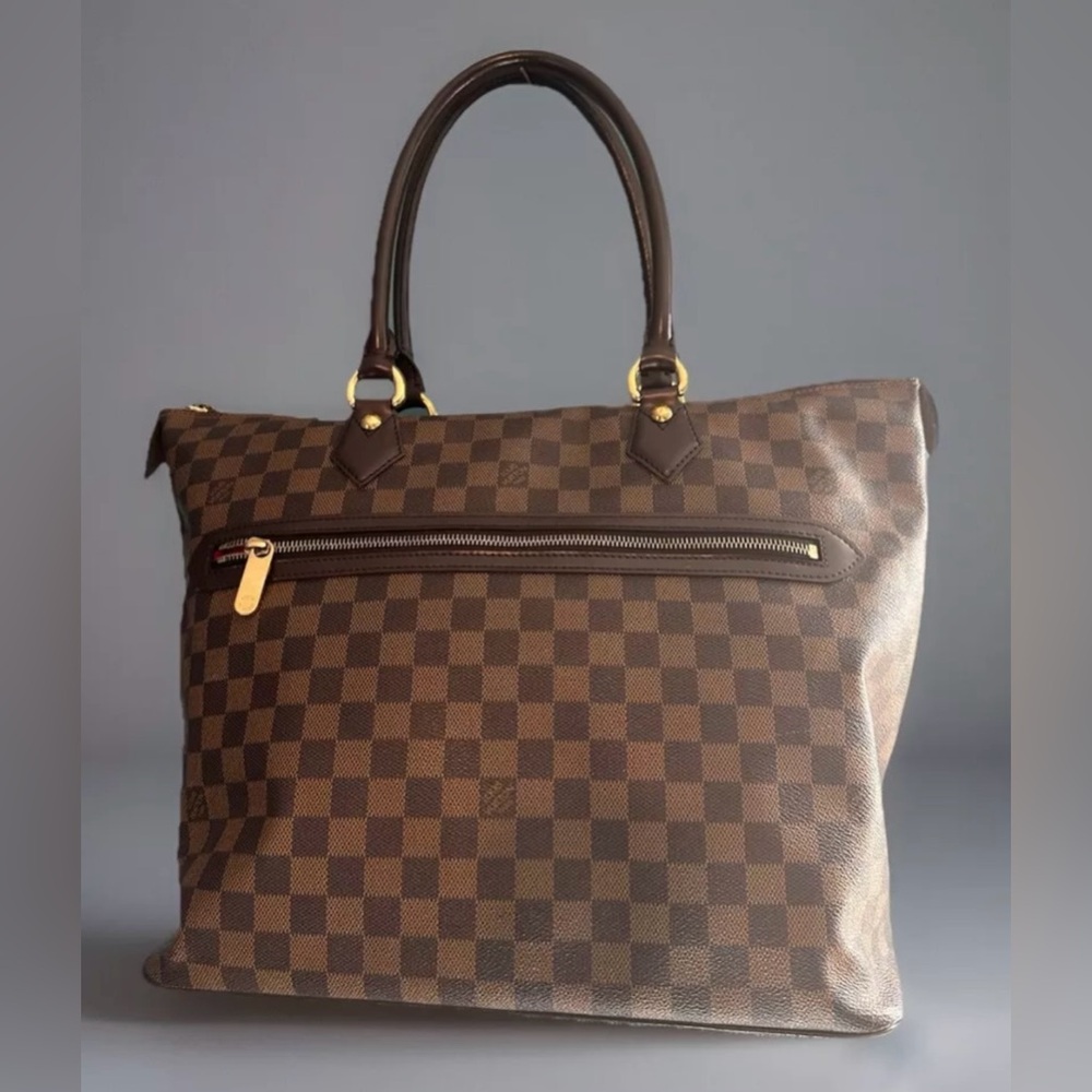 Authentic Louis Vuitton Damier Ebene Saleya GM France Tote Handbag 2006 (DU0026)